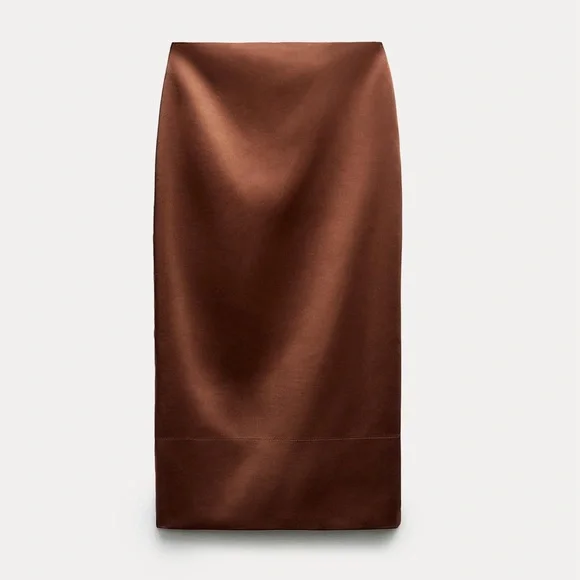 Zar satin effect skirt zw collection - Picture 2 of 2